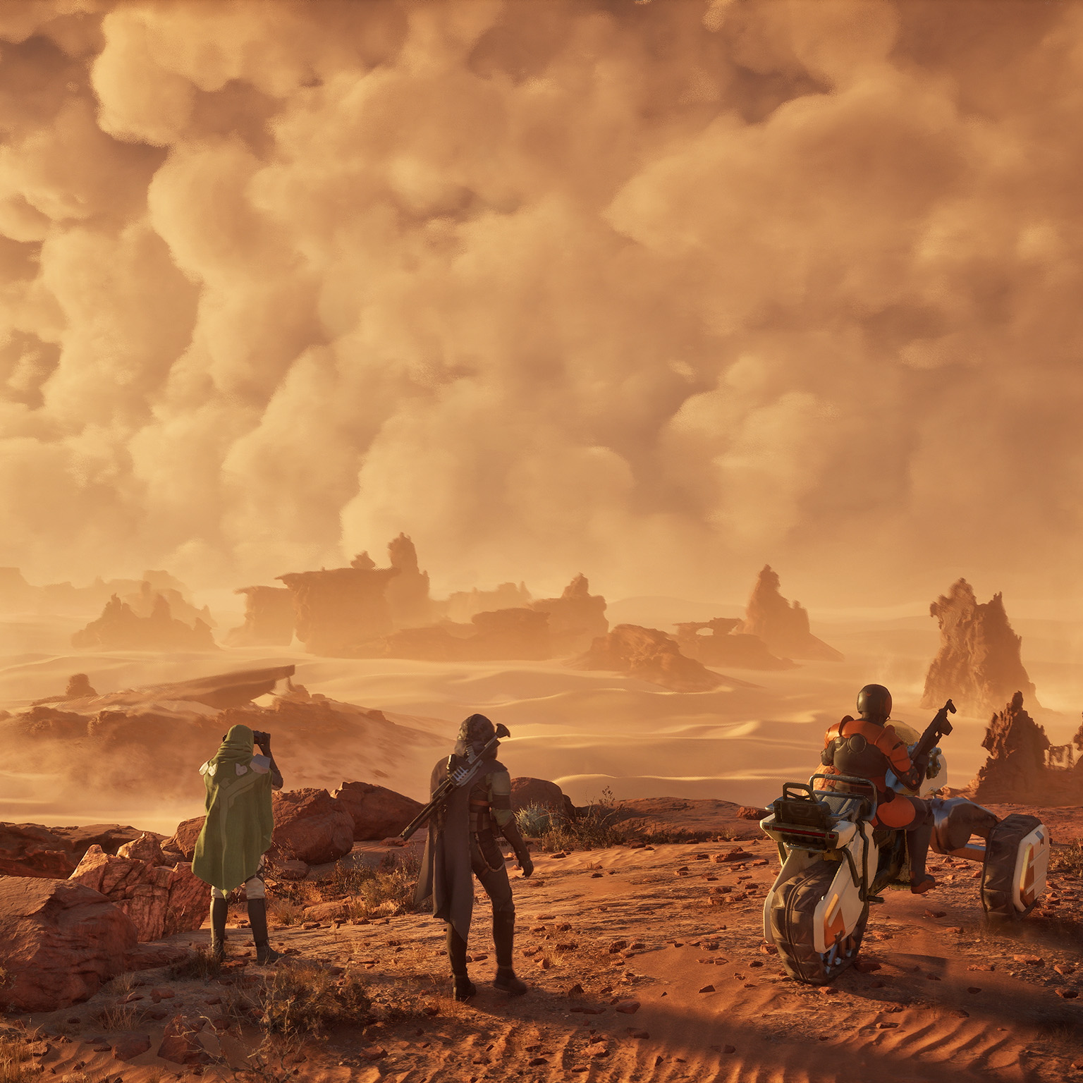 Player constructing a desert fortress with shield walls and water storage facilities