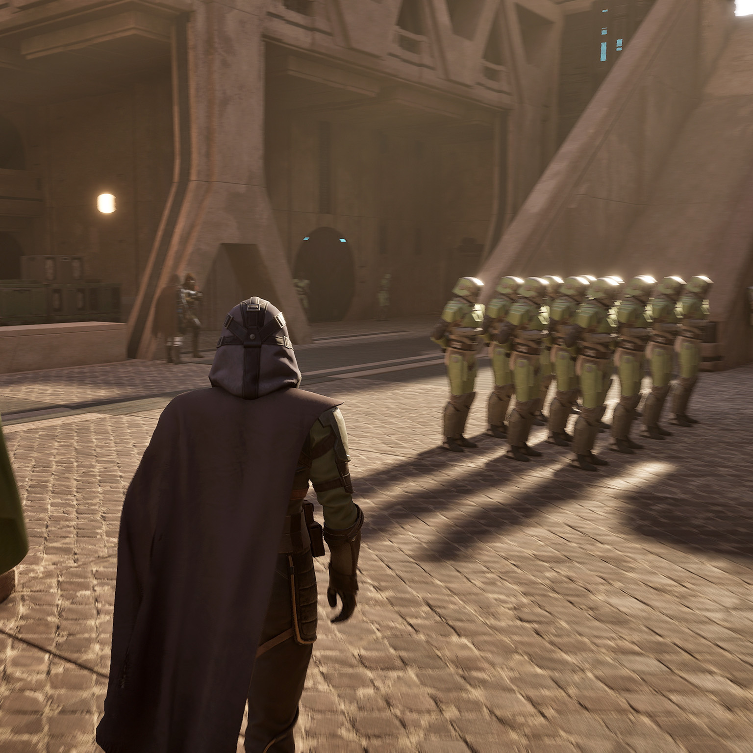 Advanced base with spice refineries and defensive structures in the desert